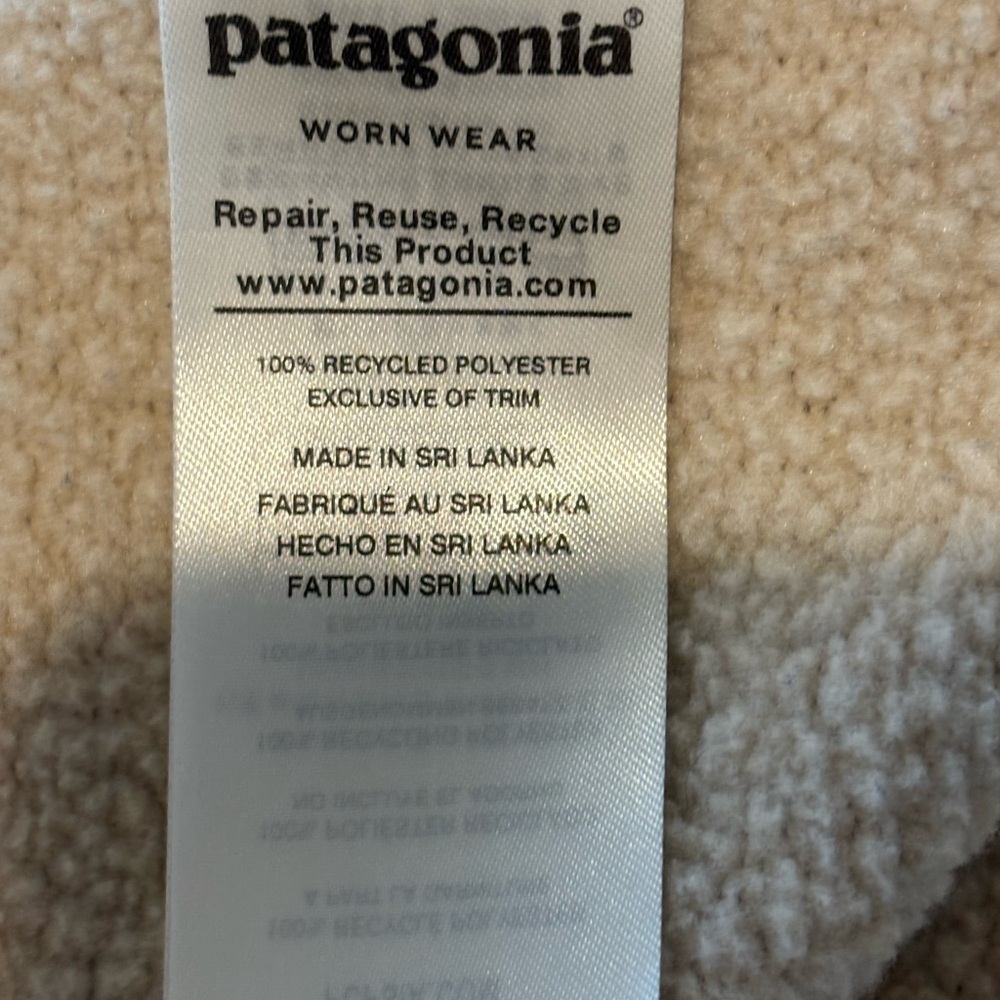 EUC Patagonia Cream Quarter-Zip Better Sweater Fleece Pullover - Picture 5 of 6